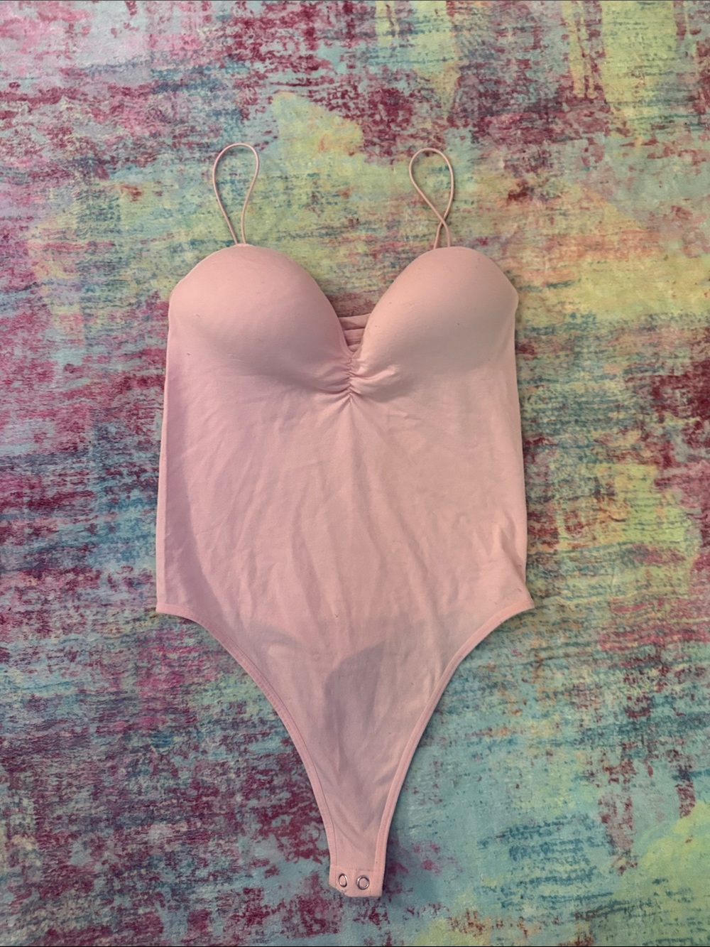 Women’s Pink Strapless Bodysuit with Light Support